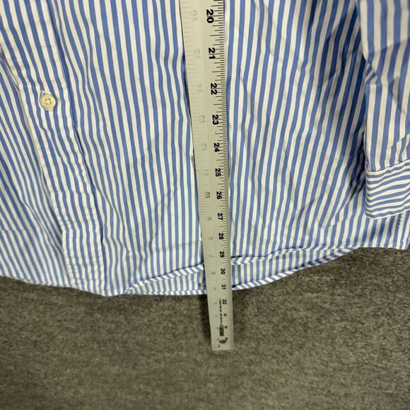Ralph Lauren Shirt Men 16 Blue Striped Button Up Collared Long Sleeve Classic - Picture 5 of 6